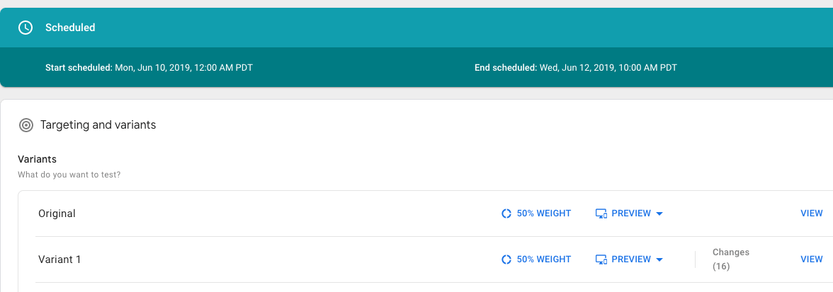 AB Test Google Optime
